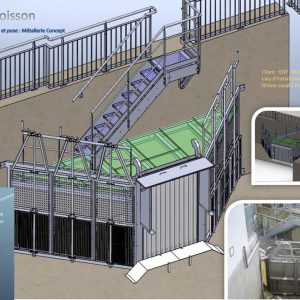 Réflecteur et structure de la passe à poisson du barrage de Jons (69)