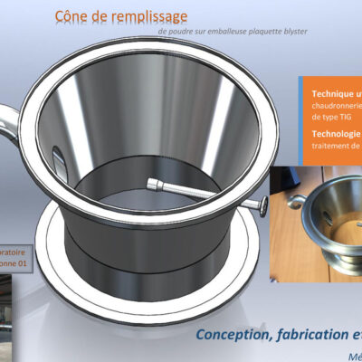 Cône de remplissage poudre sur mesure